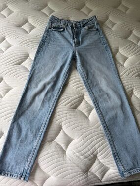 Zara Light Blue Straight Leg Jeans